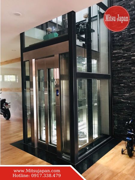 Thang máy mini gia đình 320kg tiết kiệm diện tích cho nhà phố 4 tầng